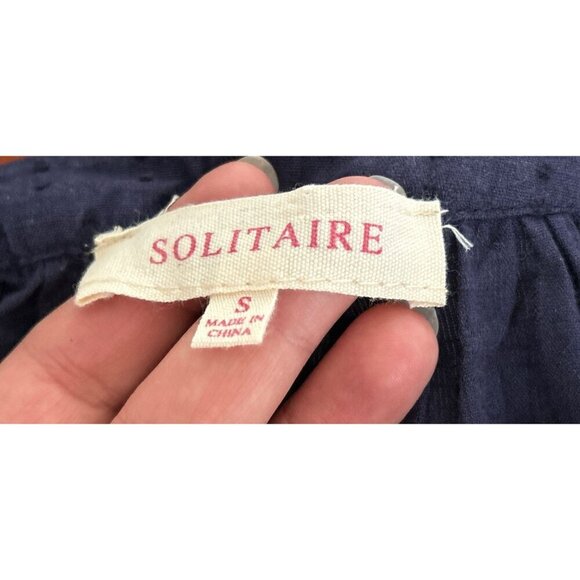 Anthropologie Solitaire Peasant Embroidered Johnny Blouse Floral Eyelet Shirt Bl - Picture 9 of 10